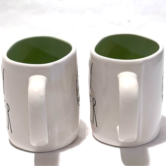 Rae Dunn HAPPY EASTER Ceramic Mug Set White/Green - Picture 7 of 11
